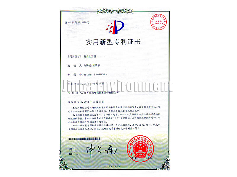 Patent Certificate for Composi