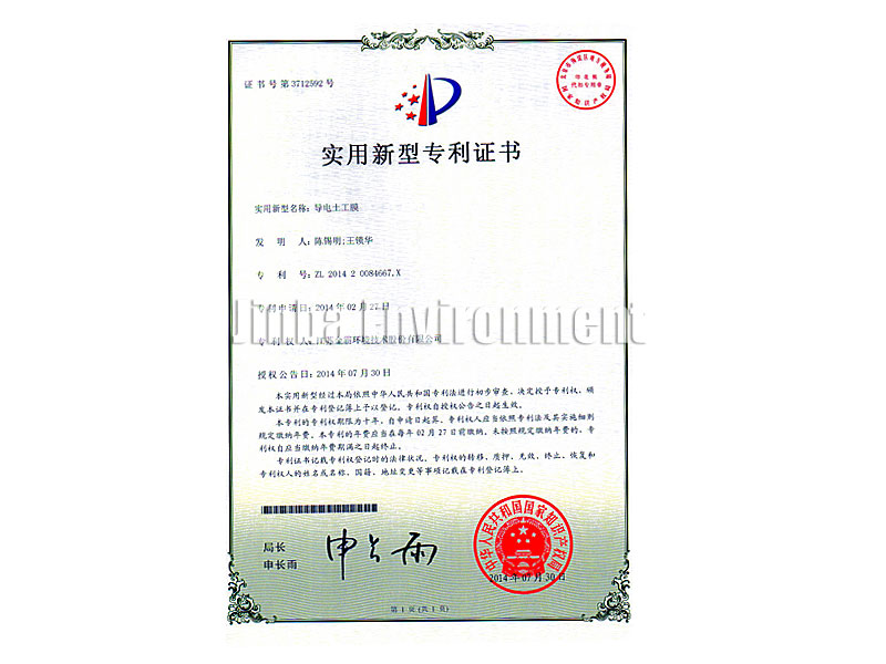 Patent Certificate for Conduct